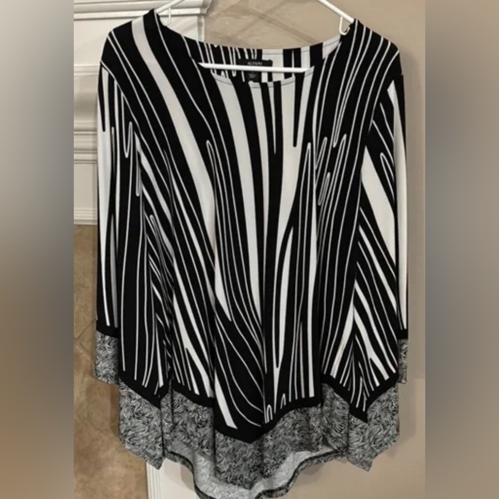 Alfani Monochrome Striped Blouse